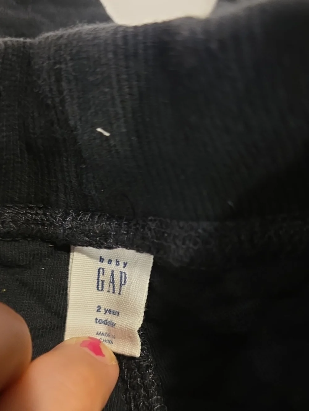 Baby Gap Size 2 Kids Black Quilted Jogger Pants with Drawstring